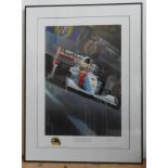 AYRTON SENNA DA SILVA - "THE LAST VICTORY", PRINT BY GAVIN MACLEOD Ayrton Senna powers the McLaren