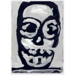 Walter Dahn St.Tönis 1954 - lebt in Köln Ohne Titel (Maske). Gouache. 1986. 14,6 x 10,5 cm.