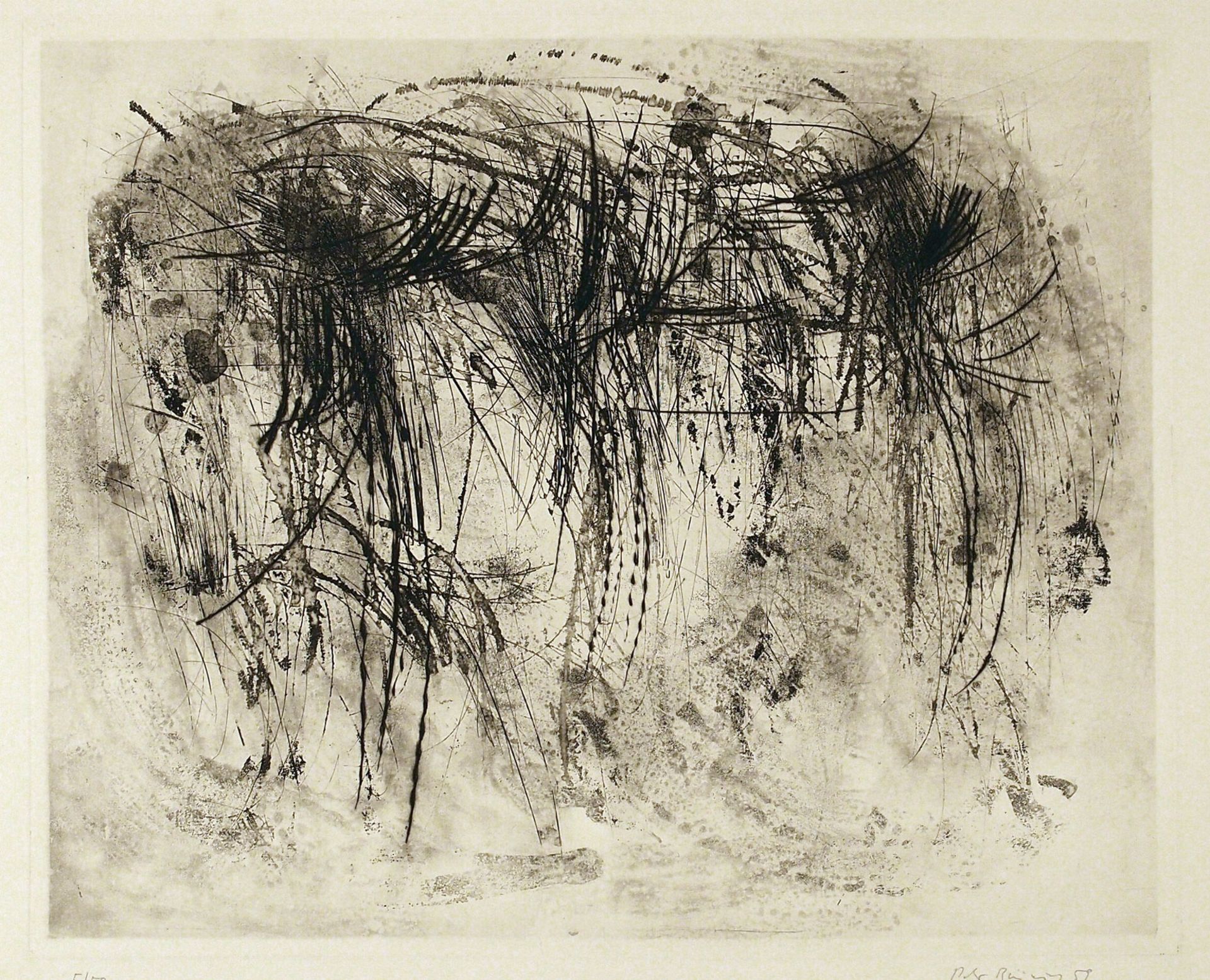 Peter Brüning Düsseldorf 1929 - 1970 Ratingen Ohne Titel. Radierung. 1959. 39,8 x 48,5 cm (54 x 75,