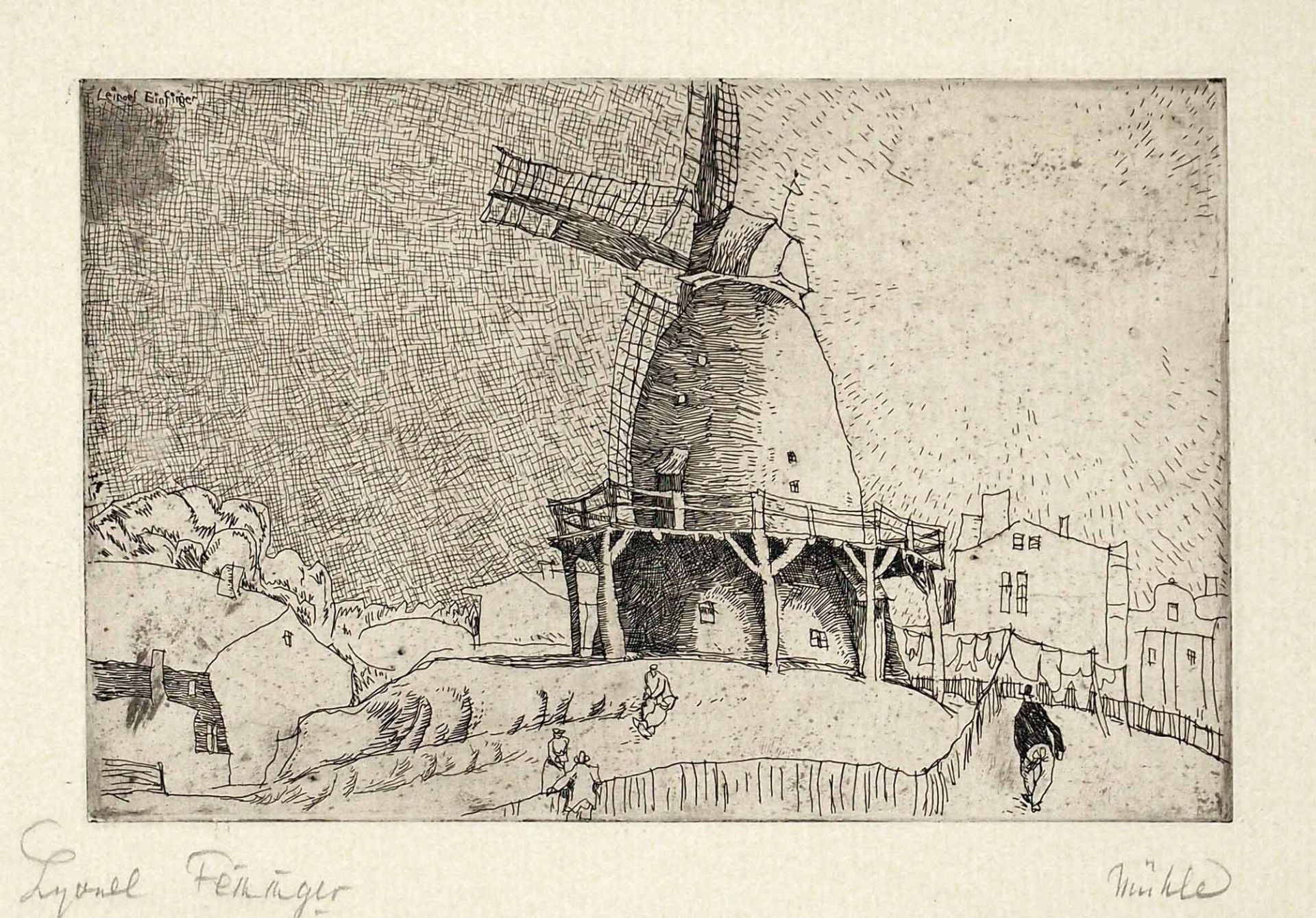 Lyonel Feininger New York 1871 - 1956 New York Alte Windmühle. Radierung. 1911. 13,8 x 21,3 cm (24,