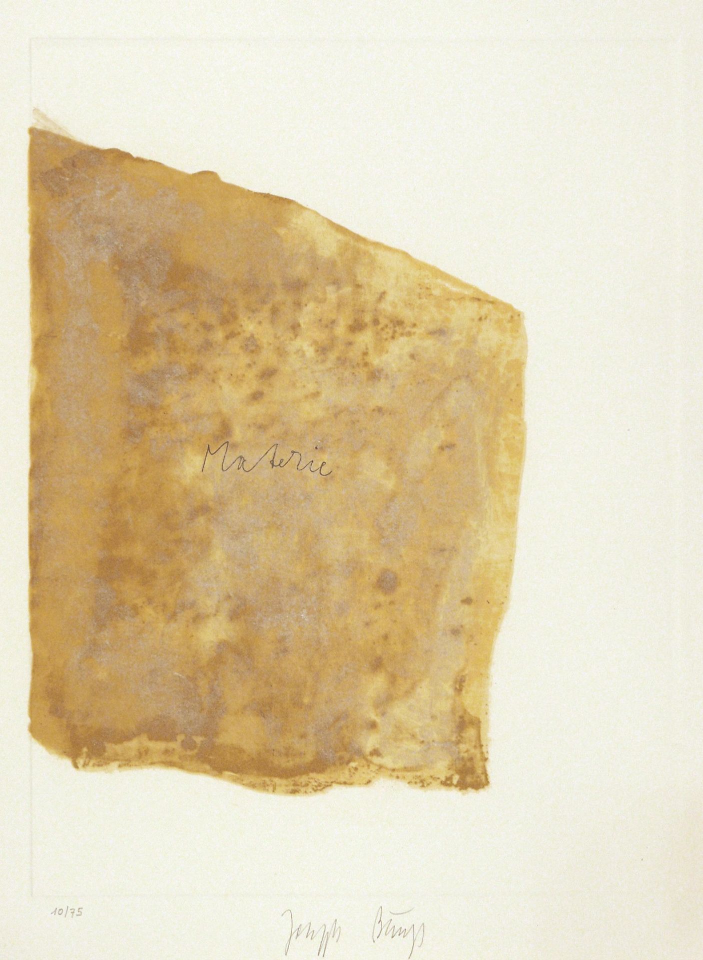 Joseph Beuys Krefeld 1921 - 1986 Düsseldorf Materie. Aquatinta und Lithographie. 1980. 32,5 x 24,5