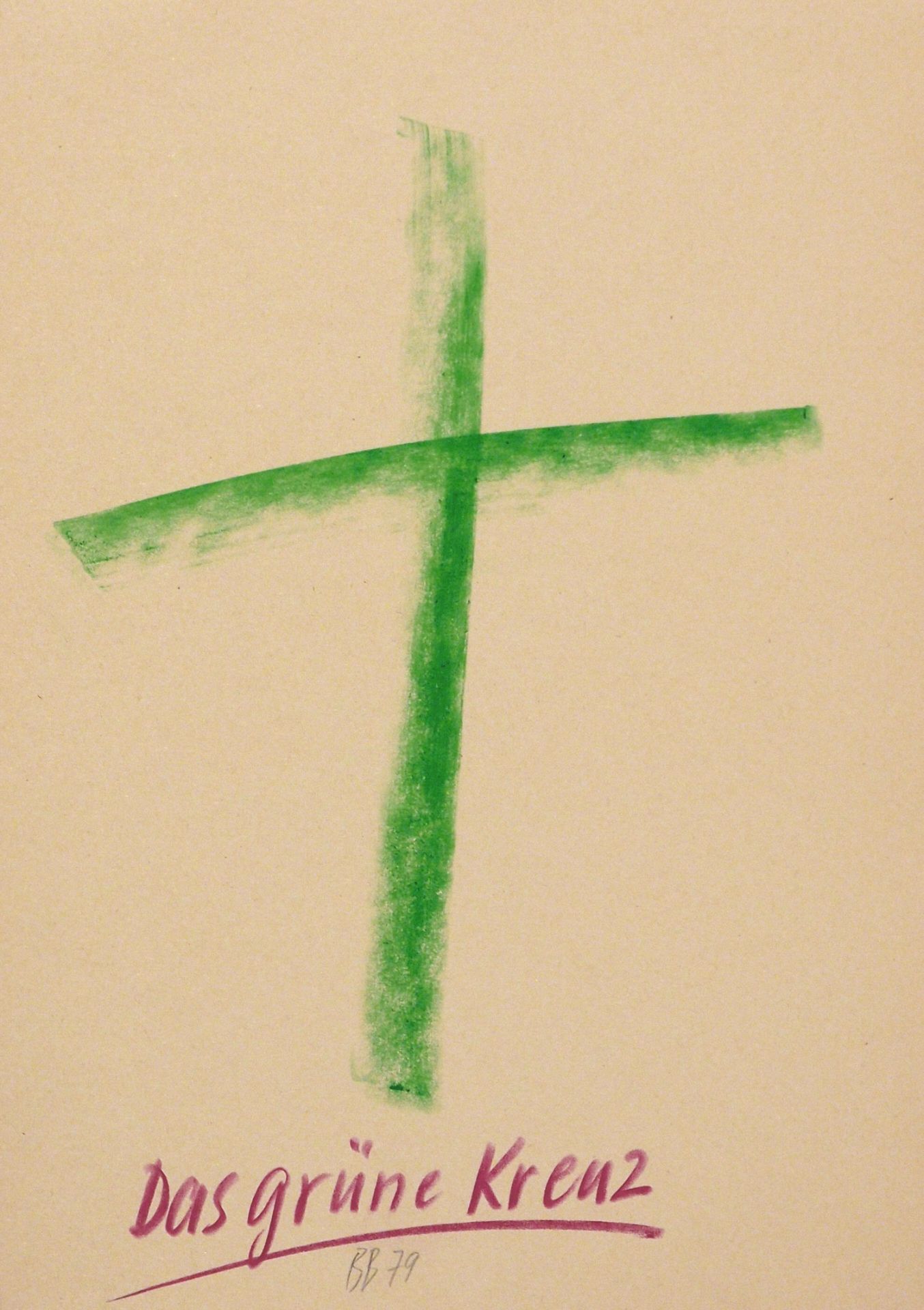 Bernhard Johannes Blume Dortmund 1937 - 2011 Köln Das grüne Kreuz. Pastell. 1979. 29,7 x 21 cm.