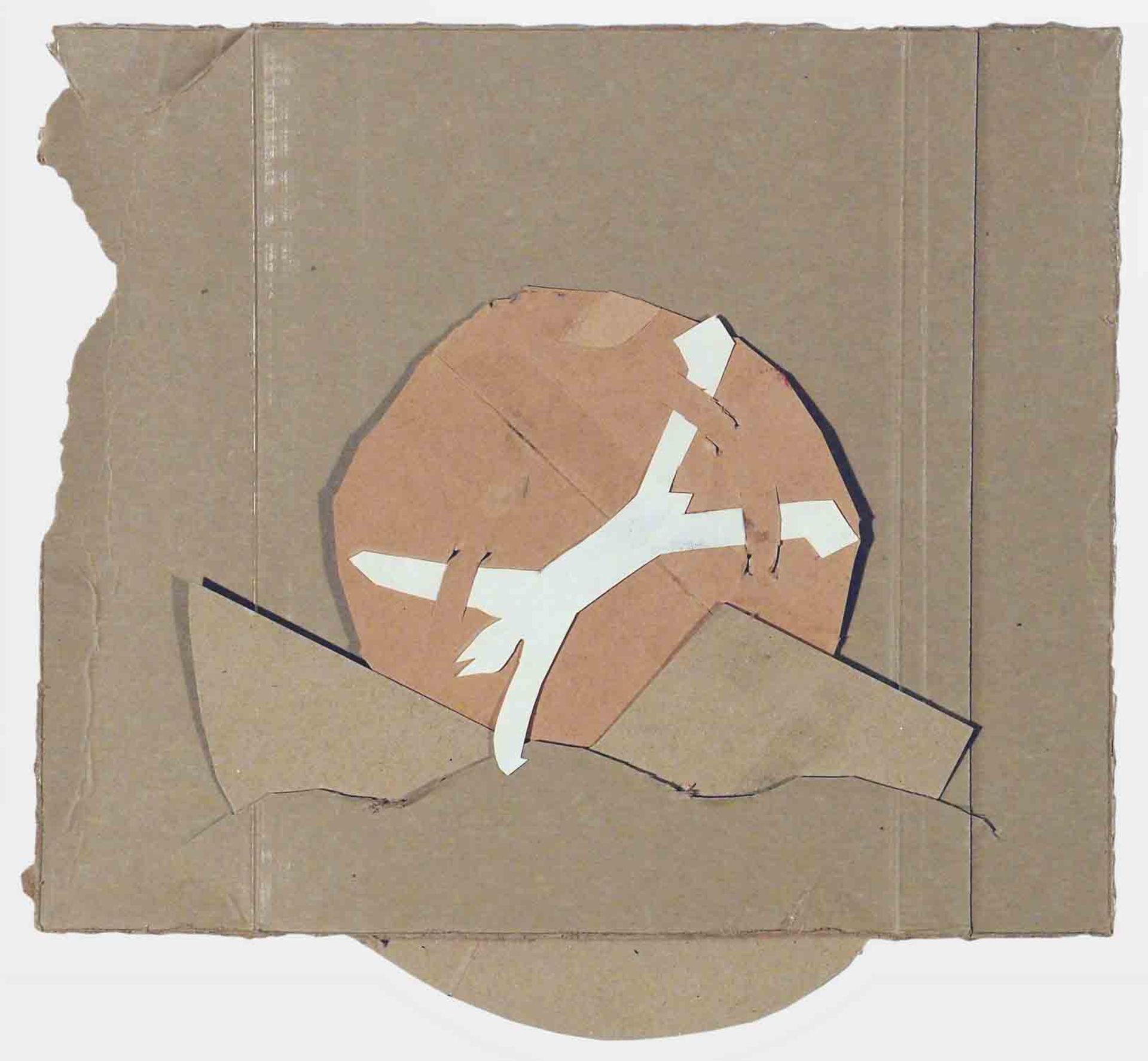 Felix Droese Singen 1950 - lebt in Mettmann Hafenbild. Scherenschnitt und Collage. 1987. 21 x 22,5