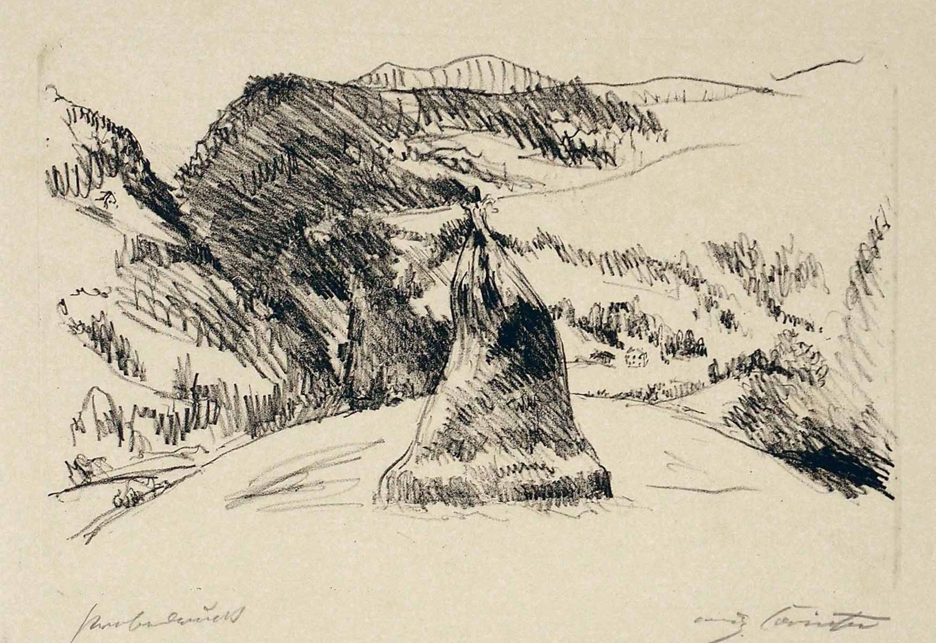Lovis Corinth Tapiau 1858 - 1925 Zandvoort Tiroler Landschaft. Lithographie. 1911. 24,5 x 36,7 cm (