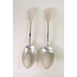 Pair of late Victorian silver serving spoons, maker GMJ, London 1894, gross weight 152 grams