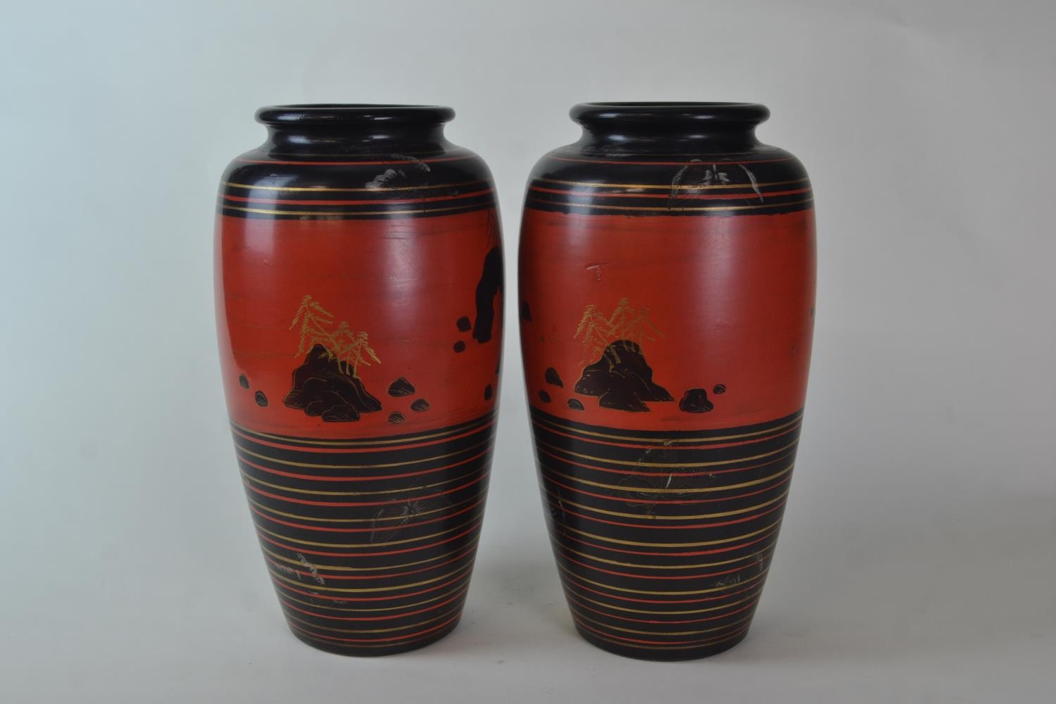 Pair of early 20th century Japanese vases. 