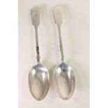 Pair of late Victorian silver serving spoons, maker GMJ, London 1894, gross weight 158 grams