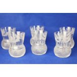 Set of six Edinburgh crystal thistle tumblers
