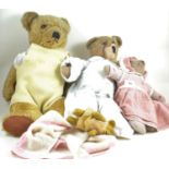 Four vintage teddy bears