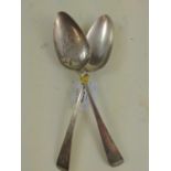 Pair of George III silver serving spoons, maker TN, London 1808, gross weight 110 grams