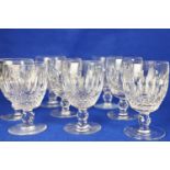 Set of eight Waterford crystal wine glasses, 13.5cm high