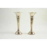 Pair of silver stem vases, maker JDWD, Sheffield 1925 & 1929 respectively, weighted, gross weight 10