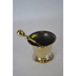 Oriental Apocathary brass pestle and mortal with bamboo cast Pestle