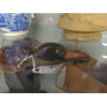 Cast metal duck head paper clip, 13.2cm long