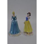 2 Royal Doulton Disney Princess figures. Cinderella & Snow White. Includes boxes. No obvious signs o