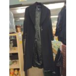 Burberry London ladies long black wool, orylag and cashgora coat. No size label, fits medium.