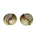 Pair of 9ct gold knot earrings, post fittings, lacking butterflies, gross weight 2.82 grams