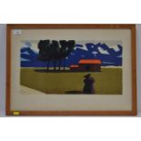 Framed limited edition lithograph print 255/360 by Larrs Norman 'Chincheros, Peru' 65cm x 46cm