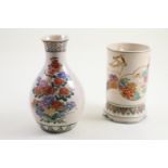 Pair of 19th century Japanese satsuma vases, unmarked, tallest 15cm.