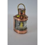 Masthead copper ships lamp. H23cm