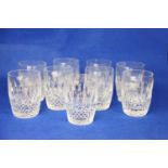 Nine Waterford crystal tumblers, 11.5cm high