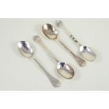 Four silver teaspoons, three maker CWF, Sheffield 1910-11, one maker B & Co, London 1909, gross weig