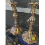 Pair of European silver candlesticks, with hallmarks & marked Conraetz, possibly Austrian, 24cm high