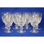 Eleven Waterford crystal wine glasses 12.2cm high