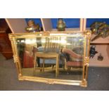 Gilt bevelled mirror W93cm H67cm