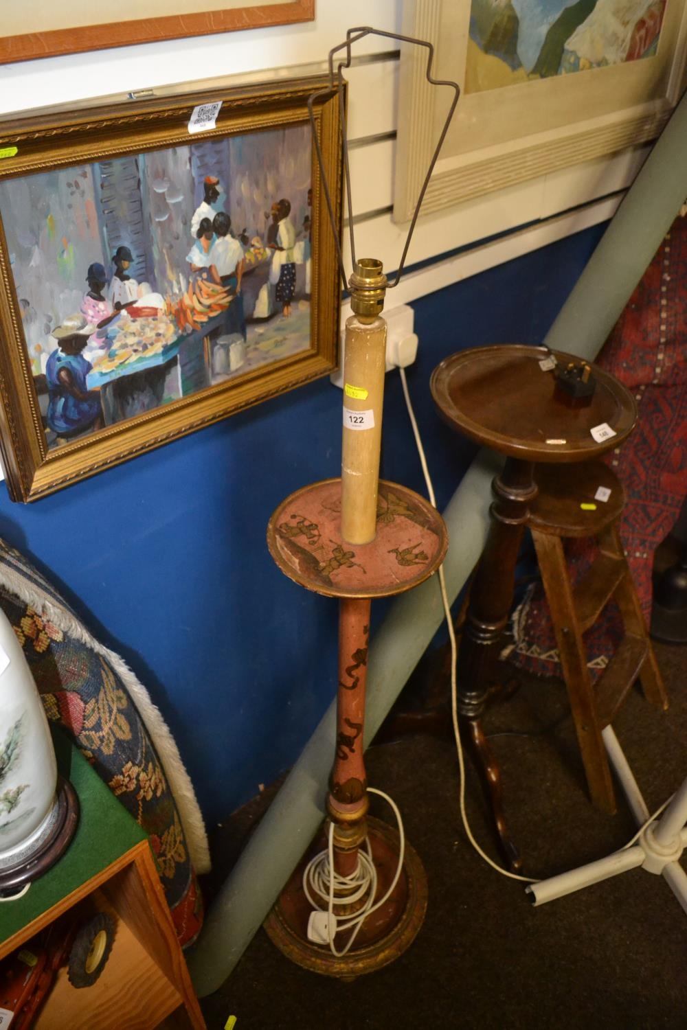 Chinoiserie Lamp - needs re-wiring 