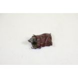 Austrian cold painted bronze model of a cat in a sack, marked to underside of base 'Gesetzlich Gesch