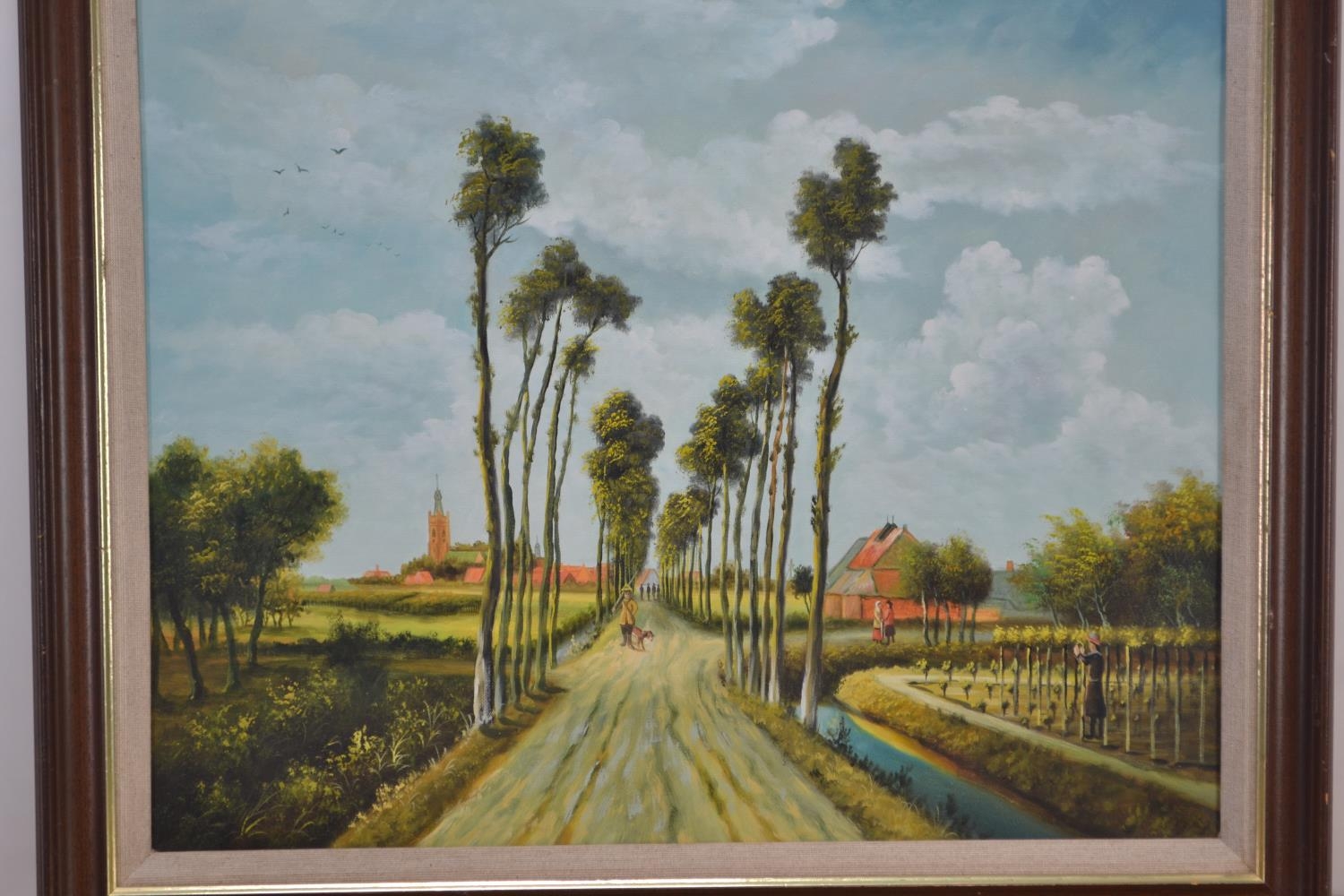 Oil on canvas. After Meindert Hobbema, 'The Avenue At Middelharnis'
72xm x 61cm inclusive of frame 