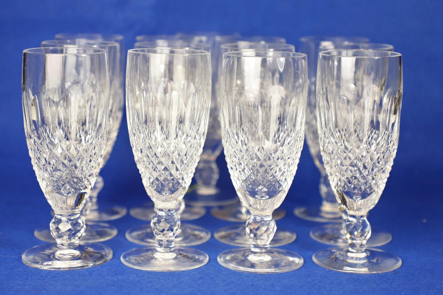 Thirteen Waterford crytal champagne flutes 