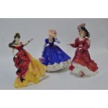 Three Royal Doulton 'Figure of the Year' figures, including 1992 Mary HN 3375, 1993 Patricia HN 3365