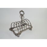 Victorian large silver toast rack, maker REA, Birmingham, date mark unclear, 19cm length, 324 grams