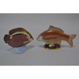 Royal Crown Derby paper weights two fish
