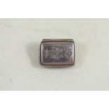 George III silver vinaigrette, maker IB, Birmingham 1817, 2.5cm wide, 11.88 grams