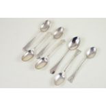 Seven silver teaspoons, including four maker CB & S, Sheffield 1941, two maker's mark rubbed, Birmin