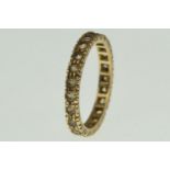 9ct gold & white stone eternity ring, size N1/2, 2.12 grams