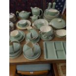 Poole pottery 'Celadon' dinner/tea service, including tureens, tea & coffee pots, sandwich plate et