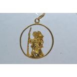 9ct gold St. Christopher pendant, length including bale 37mm, 7.85 grams