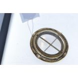 Large yellow metal double sided swivel mourning brooch, the outer frame tests positive for 9ct gold,