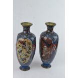 Pair of Japanese cloisonne vases, 30.5cm high, AF