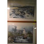 Two&nbsp; landscape watercolours signed lower right M Atkinson? 41cm x 52 wide