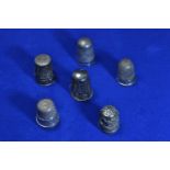 Collection of six silver thimbles, gross weight 40.4 grams