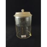 vintage Glass&nbsp;wright and son biscuit jar.