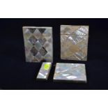 Three mother-of-pearl card cases AF