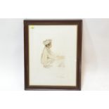 Maurice Milliere,(1871-1946 French) pencil signed, coloured dry point etching. 53cm x 67cm overall