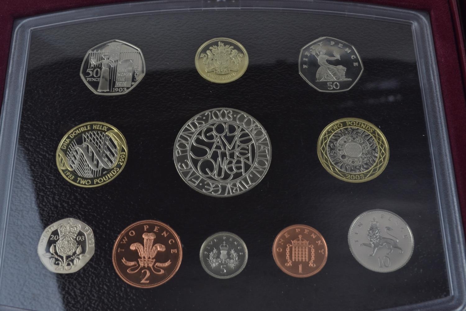 Five Royal Mint UK proof coin sets in presentation boxes, including 2001 Glimpses of the Victorian E - Image 6 of 6