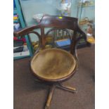 Captains steam bent swivel chair